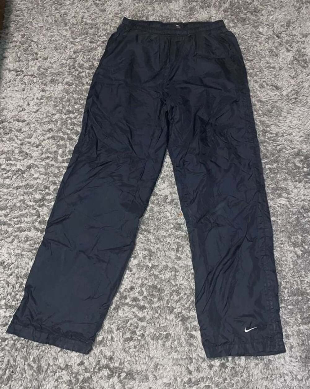 Nike Vintage Jersey Lined Track Pants Black Ankle Zip